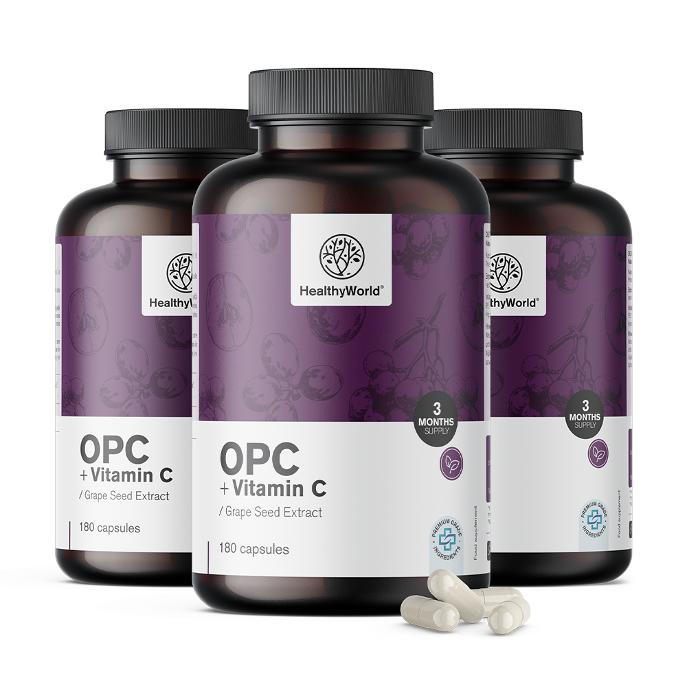 OPC + vitamín C vo forme kapsúl.