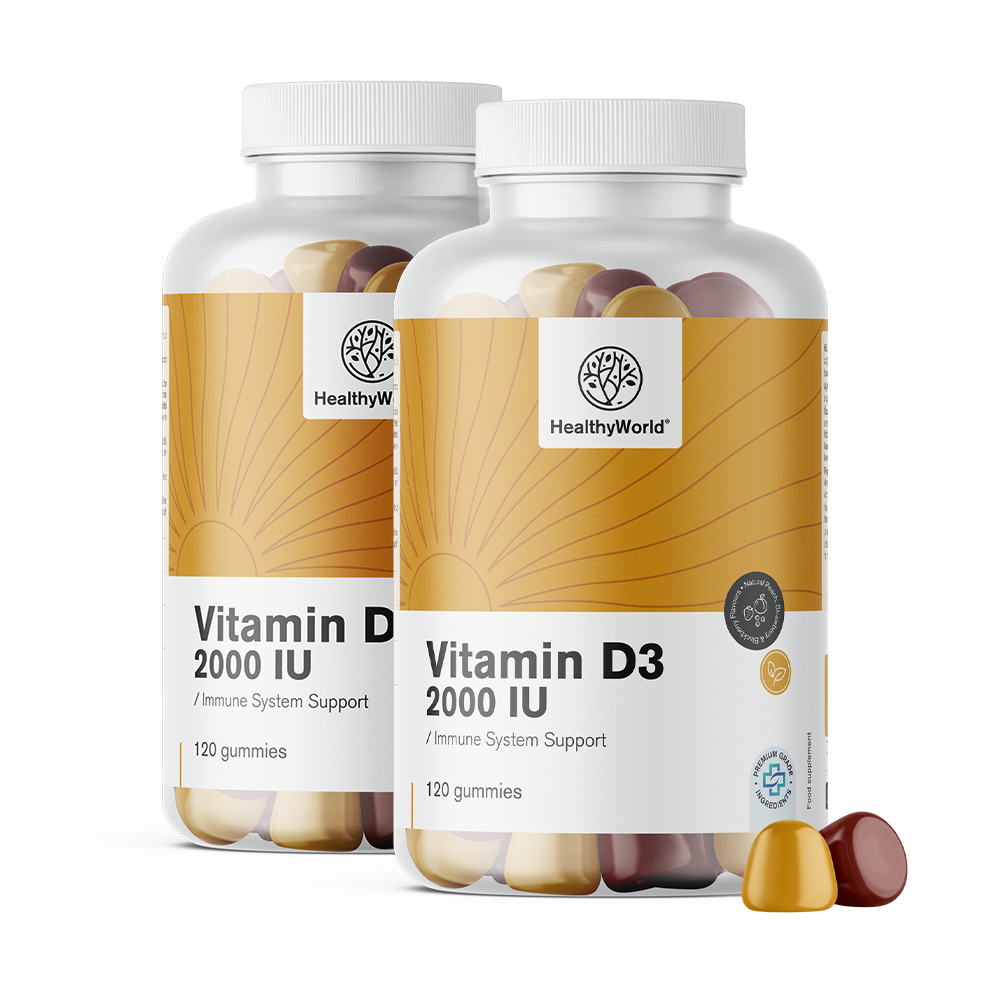 Vitamín D3 2000 tj. vo forme želatínok.