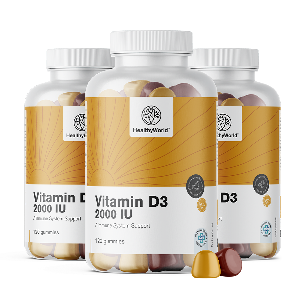 Vitamín D3 2000 tj. vo forme želatínok.