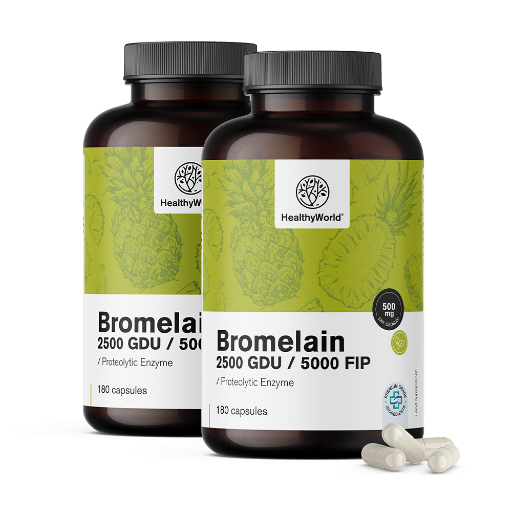 Bromelain 500 mg v kapsulách.