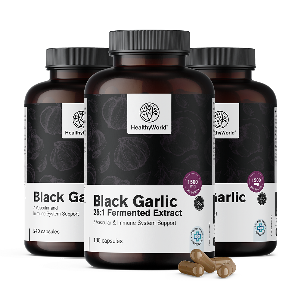 Čierny cesnak 1500 mg v kapsulách.