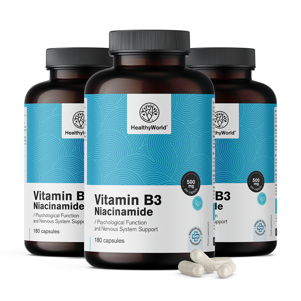 Vitamín B3 500 mg vo forme kapsúl.