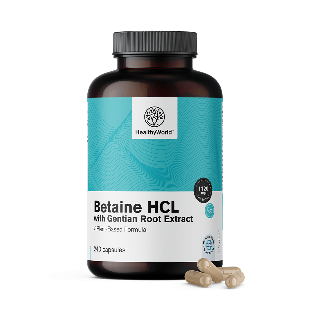 Betain HCl 1120 mg s enciánom.