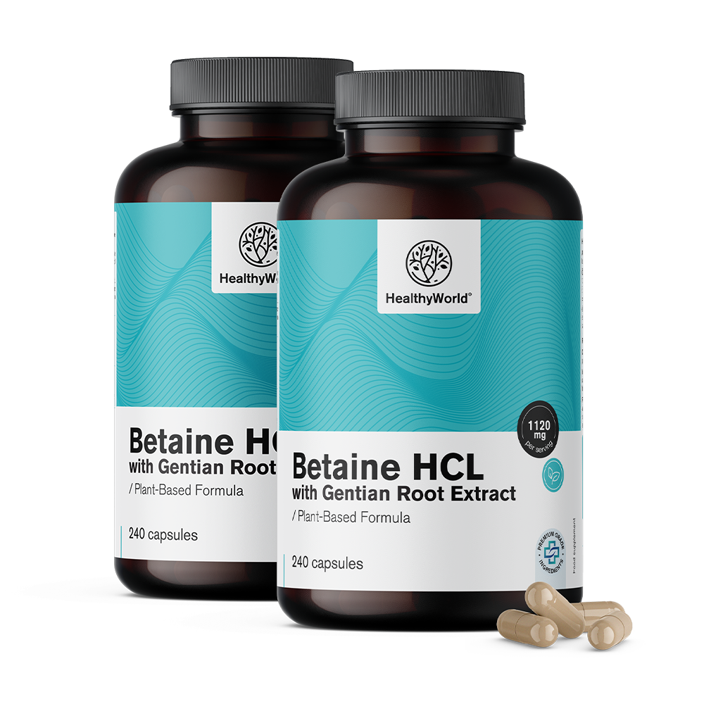 Betain HCl 1120 mg s enciánom.