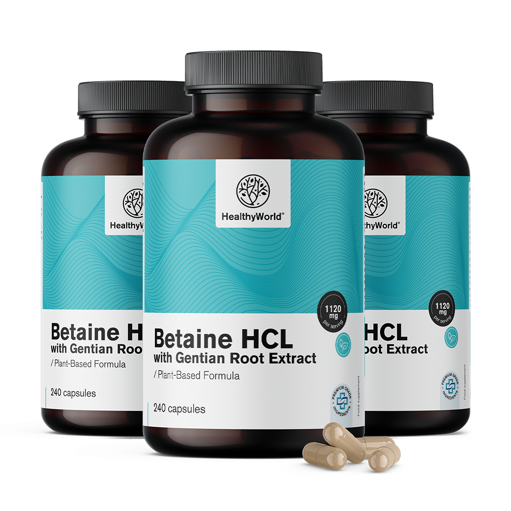 Betain HCl 1120 mg s enciánom.
