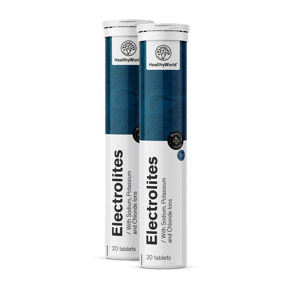 Elektrolyty - bublinkové tablety s príchuťou čiernej ríbezle.
