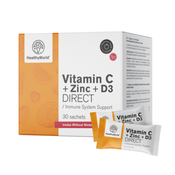 Vitamín C 500 + Zinok + D3 DIRECT, 30 vrecúšok
