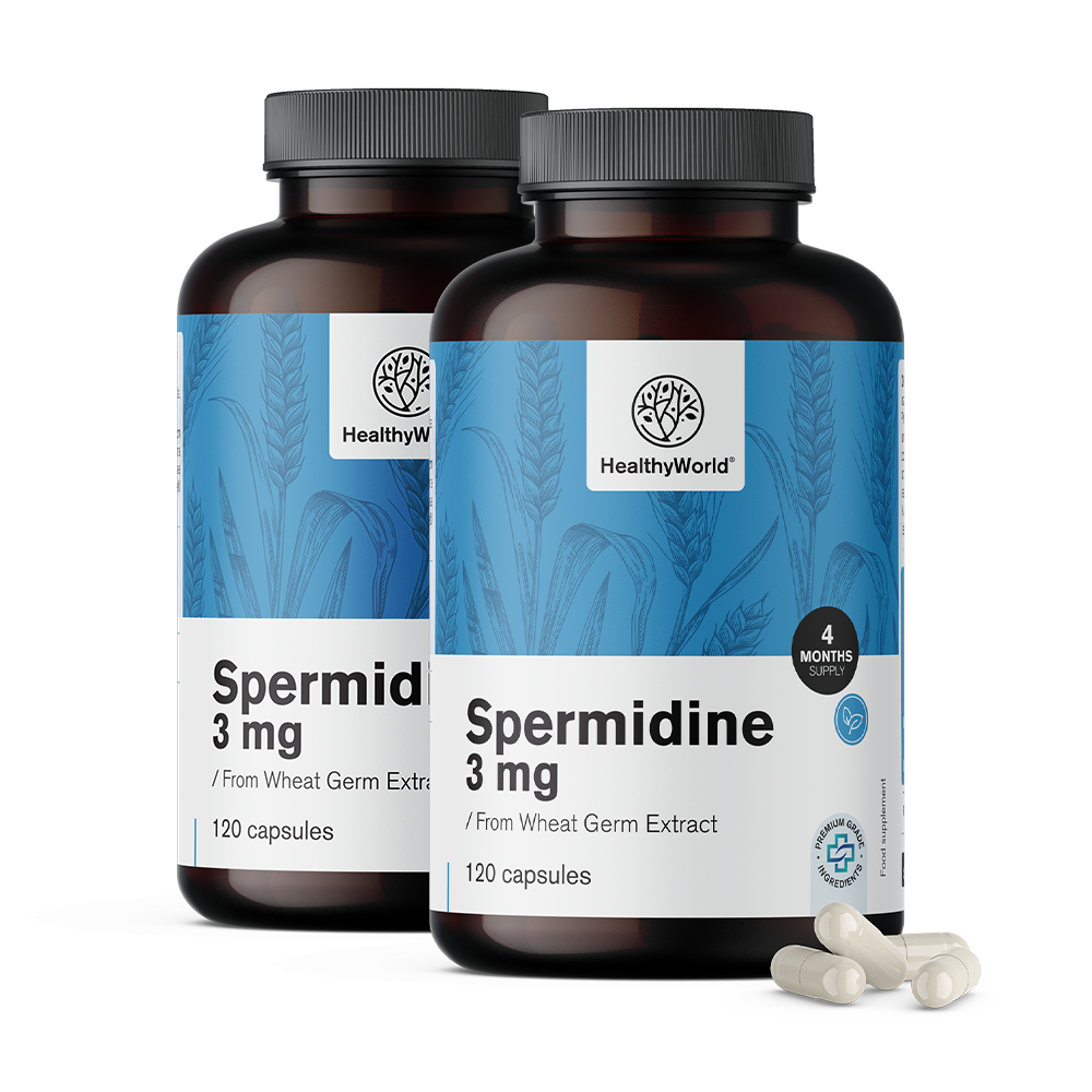 Spermidín 3 mg - z extraktu pšeničných kalčíkov.